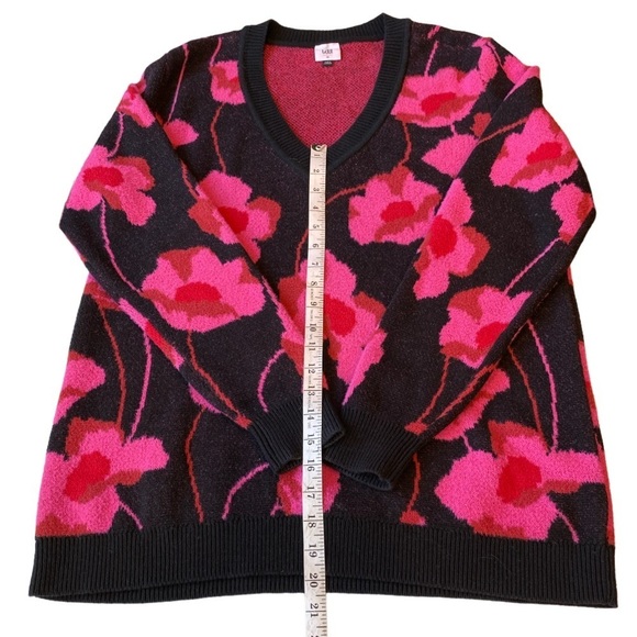 CAbi Black and Pink V-Neck Sweater - Picture 10 of 14